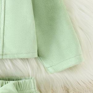 Luxus Mädchen Set Revers Langarm Jacke Pure Cotton Bow Falten rock <span class=keywords><strong>3</strong></span>-teiliges Set Winter Set Warme Kinder kleidung - Product Image 5