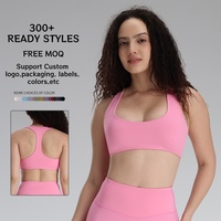 Sujetador deportivo sexy con cuello en V profundo, a prueba de golpes, para yoga, gimnasio, fitness, con logo personalizado, espalda cruzada, para mujer