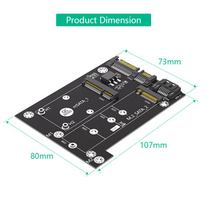 Versione di aggiornamento <span class=keywords><strong>2</strong></span>-in-1 NGFF MSATA/<span class=keywords><strong>M</strong></span>.<span class=keywords><strong>2</strong></span> a doppio adattatore adattatore SATA3 prodotto in plastica Stock - Product Image 4