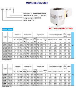 Monoblocs muraux haute efficacité et écologiques à dégivrage par gaz chaud <span class=keywords><strong>R404A</strong></span> R290 R448A <span class=keywords><strong>R449A</strong></span> pour chambre froide - Product Image 4