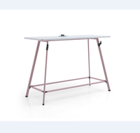 Bureau d'entraînement mobile, table de travail scolaire roulante avec panneaux latéraux suspendus