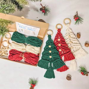 Chất Lượng Cao Macrame DIY Cây Giáng Sinh Kit Handmade Bông Sợi Dây Thừng Dệt Hướng Dẫn Với Cross-Biên Giới Bóng Đồ Trang Trí - Product Image 6