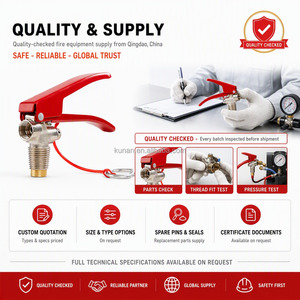 Valvola per Estintore CO2 Kunan con Leva Rossa, Perno di Sicurezza e Disco di Rottura per Sostituzione Completa di Bombole Portatili - Product Image 5