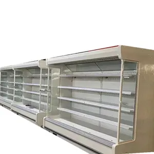 白色超市冷藏冰箱开放式多层冷水机水果蔬菜空气幕柜