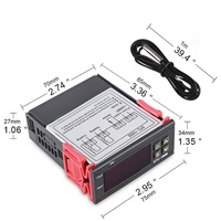 Controlador de Temperatura Digital RUNNENG 110-220V, Interruptor con Sensor NTC Impermeable, Pantalla LED, Automático, Negro, Frío/Calor