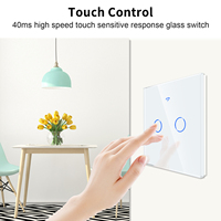 Interrupteur intelligent Wi-Fi tactile 2 gangs type EU 86, à câblage neutre, pour la domotique résidentielle et hôtelière – En stock