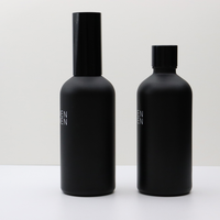 Boîte circulaire vide noir mat sur Logo 50ml/80ml/100ml/120ml /150ml flacon diffuseur de roseaux en verre
