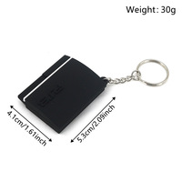 Porte-clés en caoutchouc PVC de haute qualité, modèle manette de jeu PS Station, figurine miniature, porte-clés console de jeu PS4