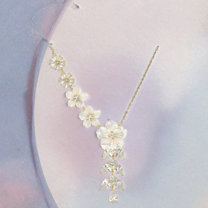 Pendientes Colgantes de Concha y Flor con Circonitas, Chapados en Oro, Joyería Floral para Regalo de Boda o Fiesta, ¡EL MEJOR! - Product Image 3