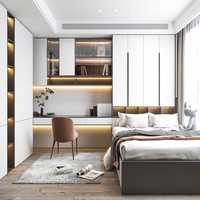 Suite de style moderne, lit, bibliothèque, armoire, vente directe d'usine de divers styles