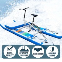 Vélo aquatique gonflable en PVC de haute qualité pour parc aquatique extérieur, pédalo, jeu aquatique, bleu, logo personnalisé WB, prix usine