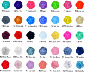 ลูกปัดซิลิโคนรูปดอกกุหลาบขนาดเล็ก 137 สี เกรดอาหาร สำหรับทำเครื่องประดับ DIY และงานฝีมือ - Product Image 1