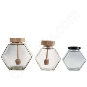 Comment vente bocaux uniques en verre de pot de miel de confiture hexagonale carrée ronde personnalisée pour Miel - Product Image 6