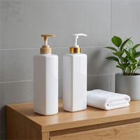Set Isi Ulang Perjalanan 350ml, Botol Mini Persegi/Bulat PET/PP dengan Pompa Semprot, untuk Sampo, Sabun Mandi, Hand Sanitizer, Lotion, Portabel