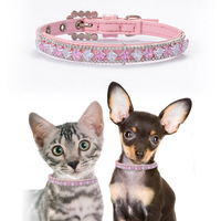 Collier en cuir multicolore pour chat, accessoire pour chien de petite et moyenne taille