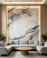 Panneau UV brillant en PET, panneau en plastique marbré UV, feuille de PVC pour la décoration des murs