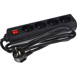 Regleta de 4 enchufes con interruptor, 1,5 m, 3G, 1,5 mm, color negro - ideal para conectar múltiples dispositivos y facilitar la... - Product Image 1