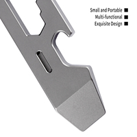 Herramienta Multiusos EDC de Aleación de Titanio TGZUO, Palanca, Llave Inglesa, Regla Métrica, Anillo para Llaves, Herramienta de Bolsillo para Acampar al Aire Libre