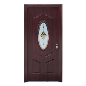 BOWDEU DOORS American Steel Security Door With Glass Interior Main Entrance Exterior White Wood Door latest design pictures