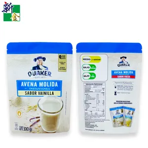 Free samples of high quality resealable stand-up pouches with zippers and clear windows for cereal/dairy foods