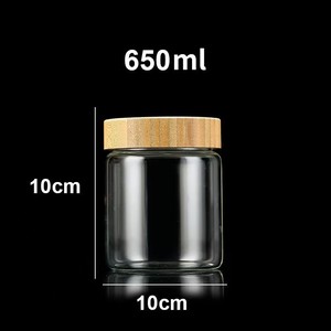Bán buôn lọ thủy tinh với kín tre có nắp đậy nhà bếp rõ ràng <span class=keywords><strong>container</strong></span> cho thực phẩm lưu trữ của hàng khô kẹo gia vị cà phê đậu - Product Image 5