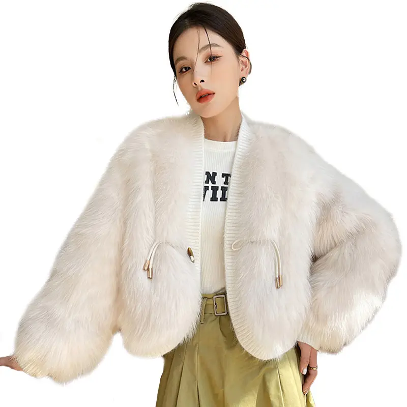 New Arrival Winter Pretty Girls Women's Crop Fashion Women Real Fox Fur Coat
