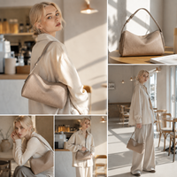 Sac à bandoulière de luxe léger en cuir véritable, style japonais-coréen, grande capacité, pour femme, collection 2026