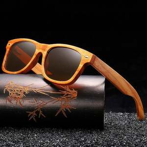Gafas de Sol Polarizadas de Madera Natural para Hombre y Mujer, Gafas de Sol Cuadradas de Bambú - Product Image 2