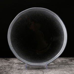 Assiettes rondes en céramique, service de table, irrégulier <span class=keywords><strong>gris</strong></span> <span class=keywords><strong>clair</strong></span>, vaisselle en grès de style occidental - Product Image 5