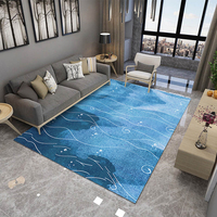 Tapis rectangulaire en polyester style pastoral à motif minimaliste, couleur claire et apaisante pour l'intérieur de la maison