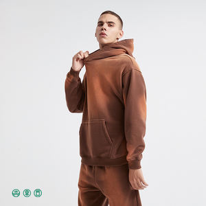 Coton Ras Du Cou Sweat Poids Lourd Goutte D'épaule Solide Impression Hoodies Unisexe Anti-Rétrécir Écologique Acide Délavé Lavage - Product Image 4