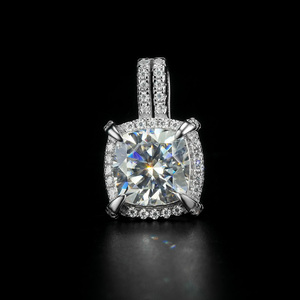 GoldleaF New Design Cushion Cut <b>Moissanite</b> <b>Necklace</b> 2.5CT D Color VVs1 <b>Moissanite</b> 925 Sterling Silver <b>Necklace</b> Anniversary - Product Image 5
