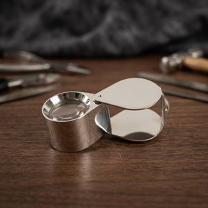Professional 10x 18mm Oval <b>Jewelry</b> Loupe S-135 A Chrome Pocket <b>Magnifier</b> Optical <b>Glass</b> Lens Diamond Grading Gemstone Inspection - Product Image 2