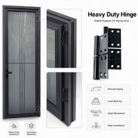 Pintu Ayun Kamar Mandi Aluminium Tipis 35*48 1.0 Kaca Tempered Ganda Berinsulasi Buram