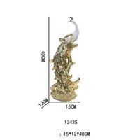 Statue de paon en résine pour la décoration de la maison 2023, sculpture dorée de luxe, 40 cm, décoration moderne pour la maison, figurine de paon de 40 cm
