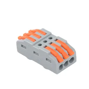 3 holes orange/blue Splicing 3 PIN Quick Push in Wire Connector for Lighting 0.08-2.5/0.2-4mm2 Wire Terminal Block