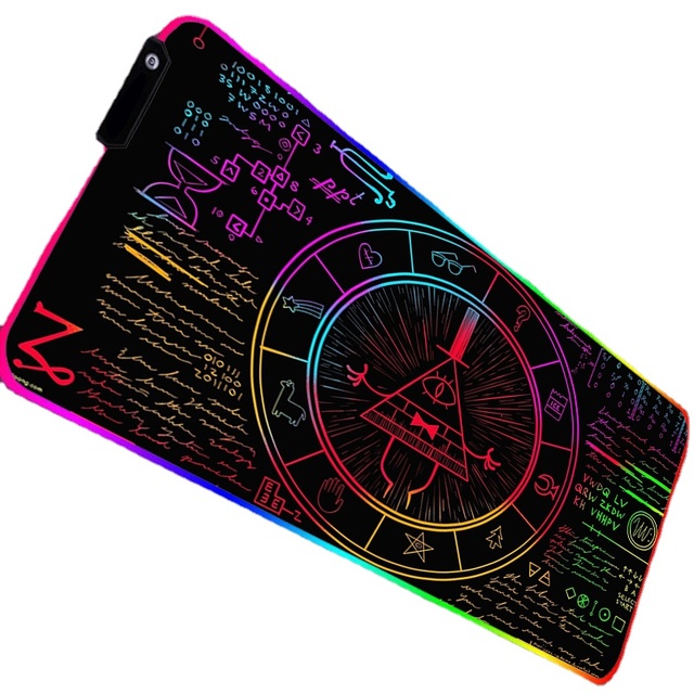 RGB Gravity Fall Gaming Play Mats RGB LED Mousepad Anime