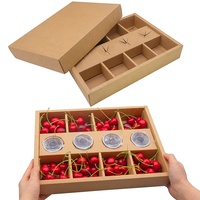 Boîte à gâteaux en papier kraft, boîte à desserts, séparateurs de traiteur, couvercle, emballage, boîte alimentaire