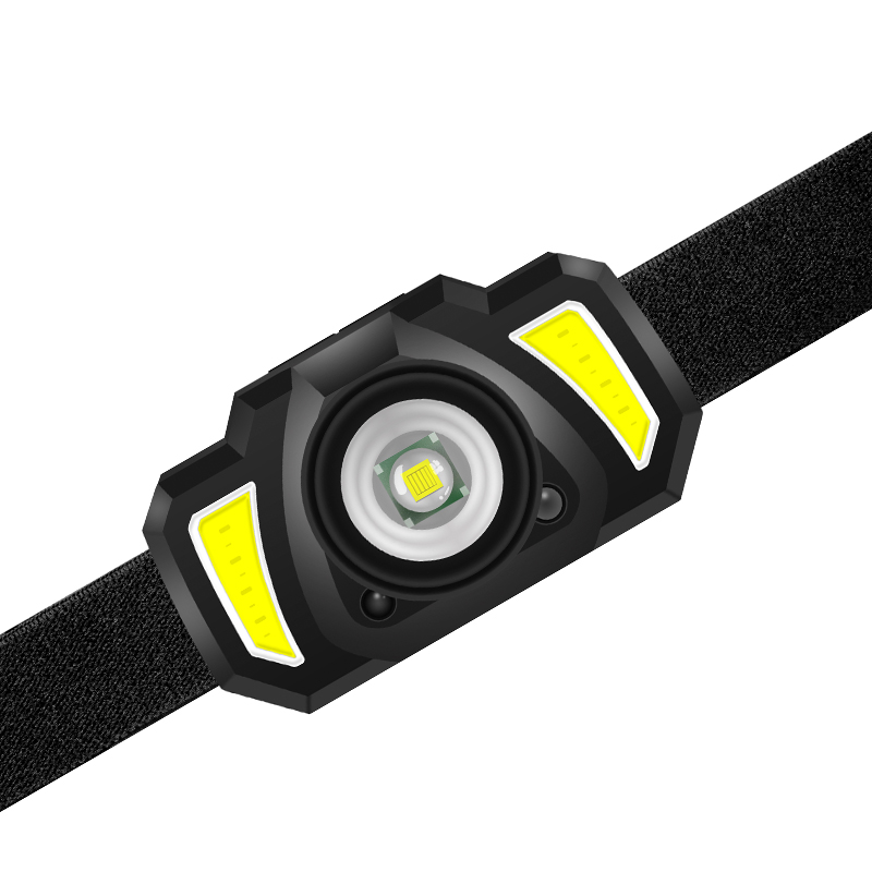 Портативный Миниатюрный светодиодный налобный фонарь T6 + COB, фонарь для кемпинга и рыбалки с зарядкой от USB