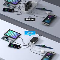 Chargeur rapide HNT ODM/OEM 100W GaN PD & QC 2A+4C multi-ports universel pour iPhone 17 16 15, ignifuge