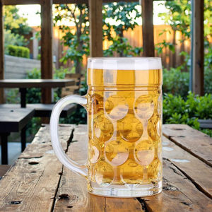 Chopes à <span class=keywords><strong>bière</strong></span> en verre à fossettes <span class=keywords><strong>de</strong></span> style allemand, extra larges, 1 litre et 0,5 litre, chopes à <span class=keywords><strong>bière</strong></span> <span class=keywords><strong>de</strong></span> qualité supérieure - Product Image 6