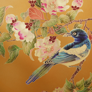 Pintura de Manzana <span class=keywords><strong>y</strong></span> Urraca 'Doble Felicidad', Arte Clásico en Latón, Decoración de Pared, Regalo de Bendición China Auspiciosa para Celebraciones - Product Image 5