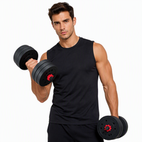 Logo personnalisé réglable 10kg-50kg ensemble d'haltères en PVC Fitness à domicile poids libres pour la musculation en salle de sport