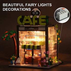 Forange FC8502 cafetería bloques de construcción techo abierto ciudad Steets casa DIY montaje con luces - Product Image 3