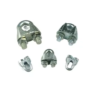 U Bolt Type Electric Cable Connector Clamp Stainless Steel Wire Rope U-Bolt Clip DIN741 steel bushing ring semicircle sheath