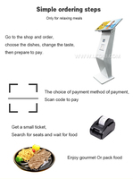Machine de paiement d'individu dans le kiosque de paiement d'écran tactile d'hôtel de restaurant avec l'imprimante thermique et le support de position blanc adapté aux besoins du client