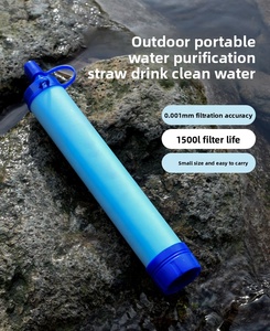 Filtro portatile per bottiglia d'acqua senza BPA, cannuccia per la purificazione dell'acqua, filtro per acqua potabile per emergenze, campeggio, escursionismo all'aperto. - Product Image 2