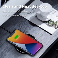 Chargeur de téléphone sans fil PD longue portée 10W en alliage d'aluminium Type-C magnétique avec protection OTP QC4.0 Entrée 5V/2A
