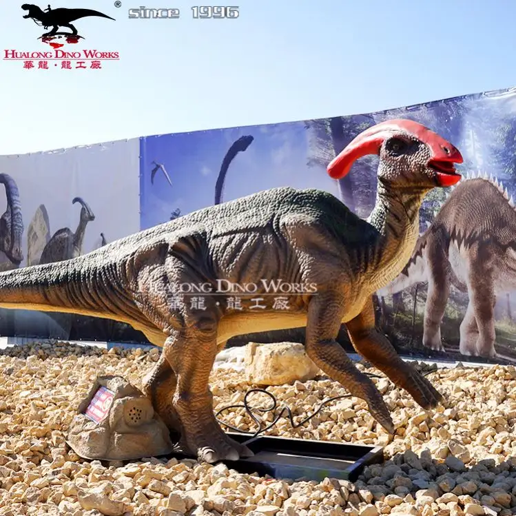 Dinossauro interativo caça cena animatronic dinossauro caça dinossauro real vida cena