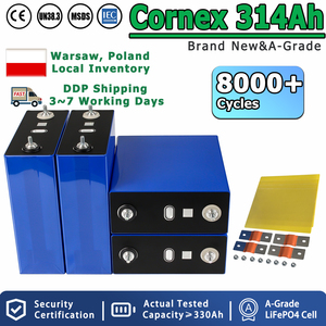 แบตเตอรี่ลิเธียมไอออนยี่ห้อ Cornex Lifepo4 รุ่น Europe Stock Full Capacity 3.2v 314Ah 330Ah สำหรับเก็บพลังงาน พร้อมรอบการใช้งานลึก 8000 รอบ - Product Image 1